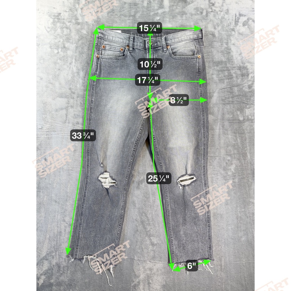 Gap Vintage Slim Mid Rise Cropped Jeans Women's Size 28 / 6P Gray Distressed - Picture 5 of 6